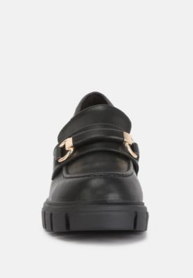 Evangeline Womens chunky platform loafers