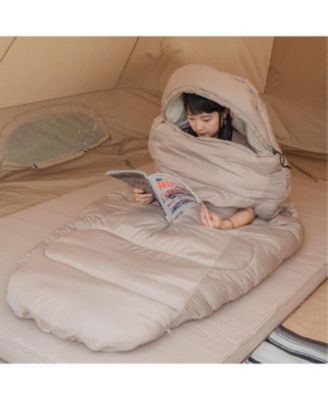 Cotton Sleeping Bag, Large & Breathable, Soft Pure Cotton Lining, Washable with Foot Zipper for Ventilation, Lightweight & Spacious