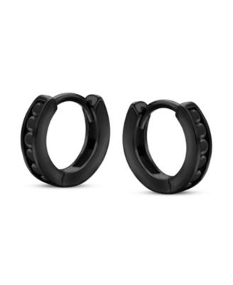 Delicate Tiny CZ Channel Set Huggie Cubic Zirconia Hoop Earrings Sterling Silver