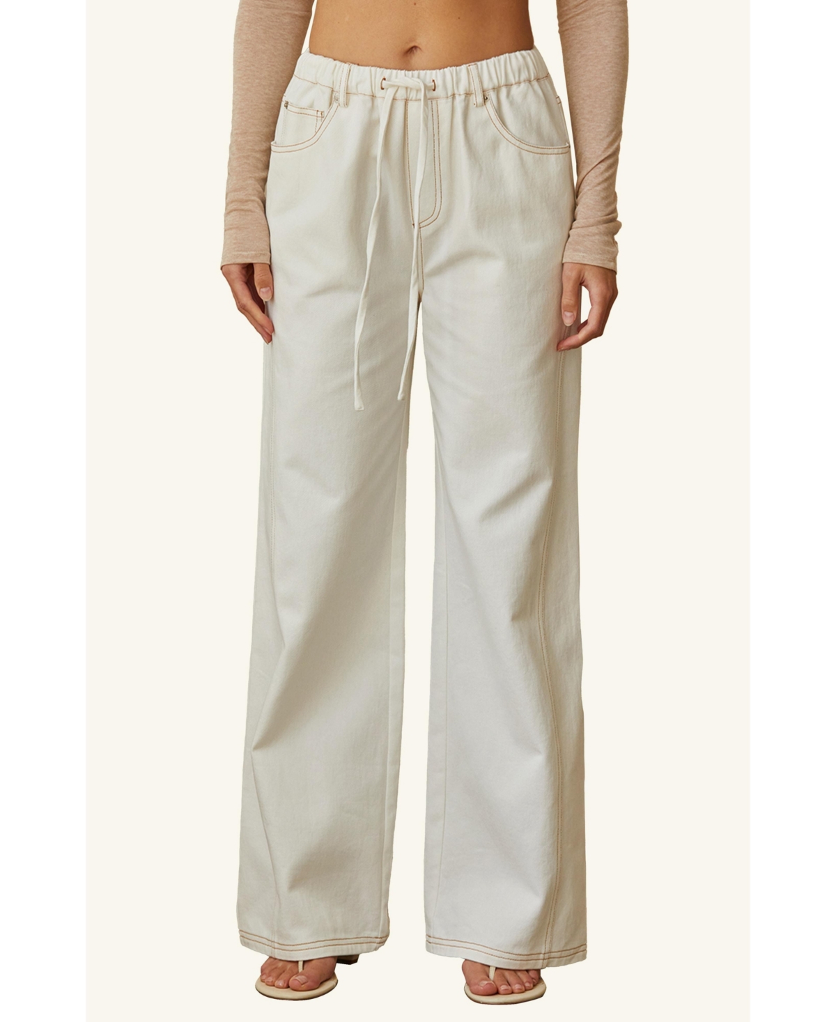 Women's Rena White Denim Pants - White