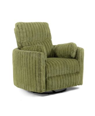 41" Jorvien Modern Chenille Power Swivel Glider Recliner with Pillows