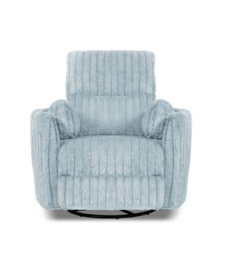 41" Jorvien Modern Chenille Power Swivel Glider Recliner with Pillows