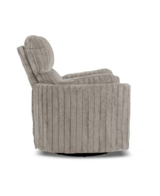 41" Jorvien Modern Chenille Power Swivel Glider Recliner with Pillows