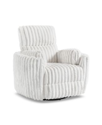 41" Jorvien Modern Chenille Power Swivel Glider Recliner with Pillows