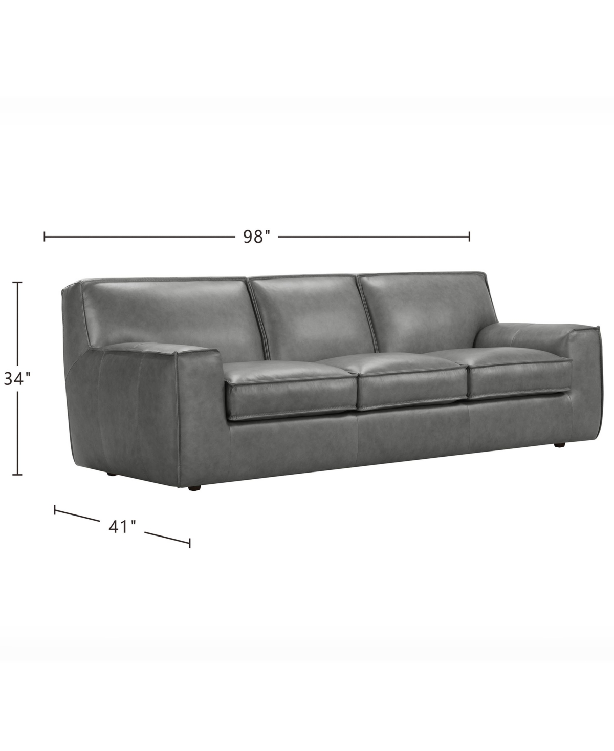 Macy's Glympton 98" Leather Sofa, Exclusively At