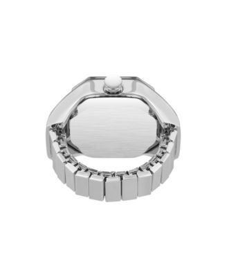 Women's Quartz Iconic Pink and Silver-Tone Metal Alloy Ring Watch, 22mm