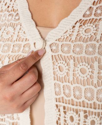 Plus Size Crochet Lace Bolero 