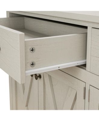 Vintage White Sideboard with Drawers and Doors for Storage