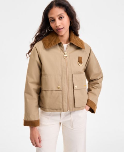 Женские куртки Barbour Nora Oversized-Collar Utility Jacket