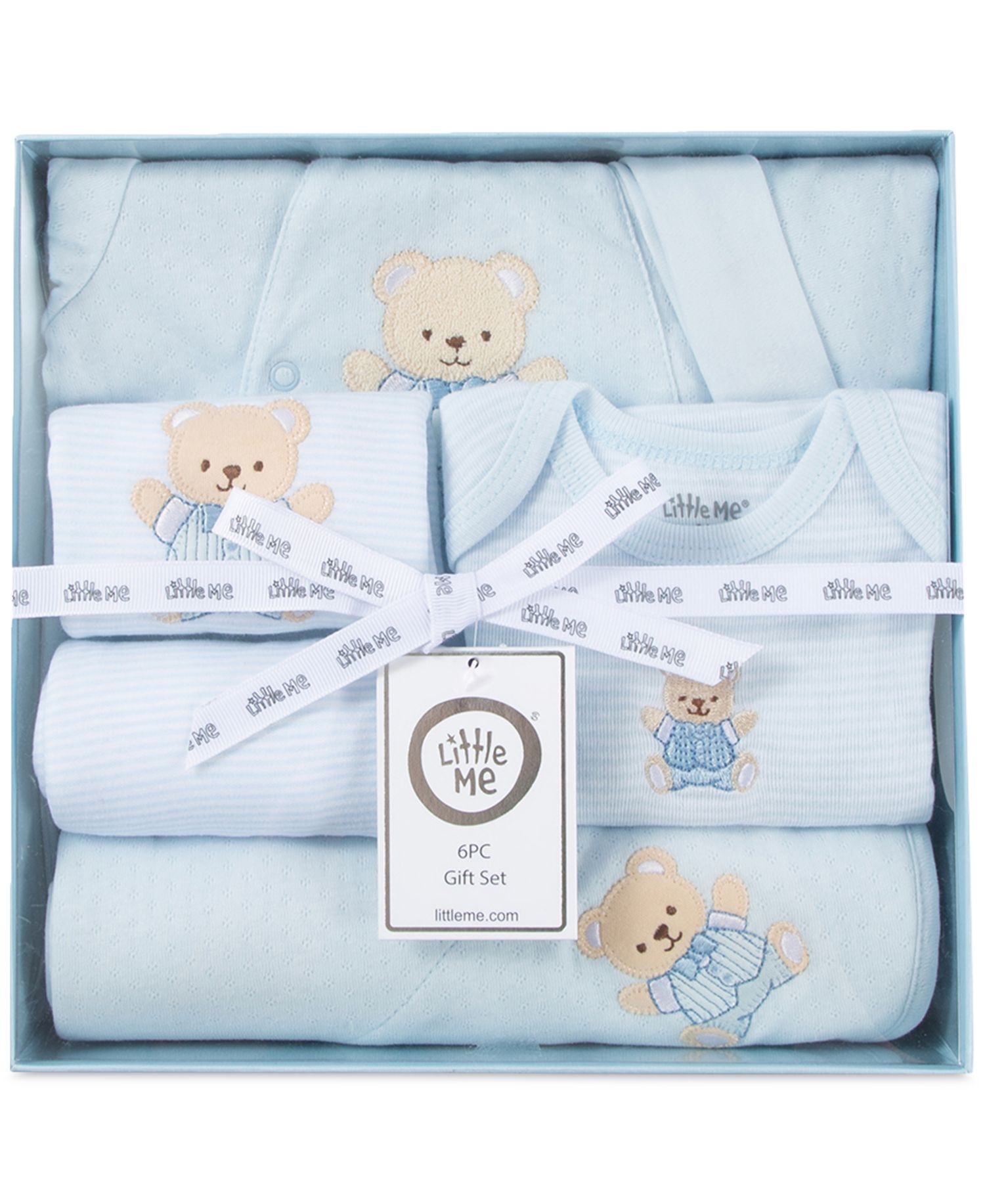 Baby Boys Cute Bear Cotton Gift Box, 6 Piece Set