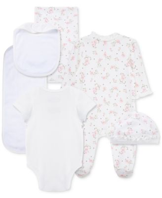 Baby Girls Cotton Vintage Rose Gift Box, 6 Piece Set