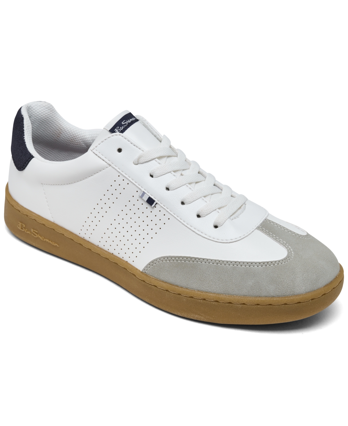 Men's Glasgow Low Casual Sneakers from Finish Line - White, Navy, Gum