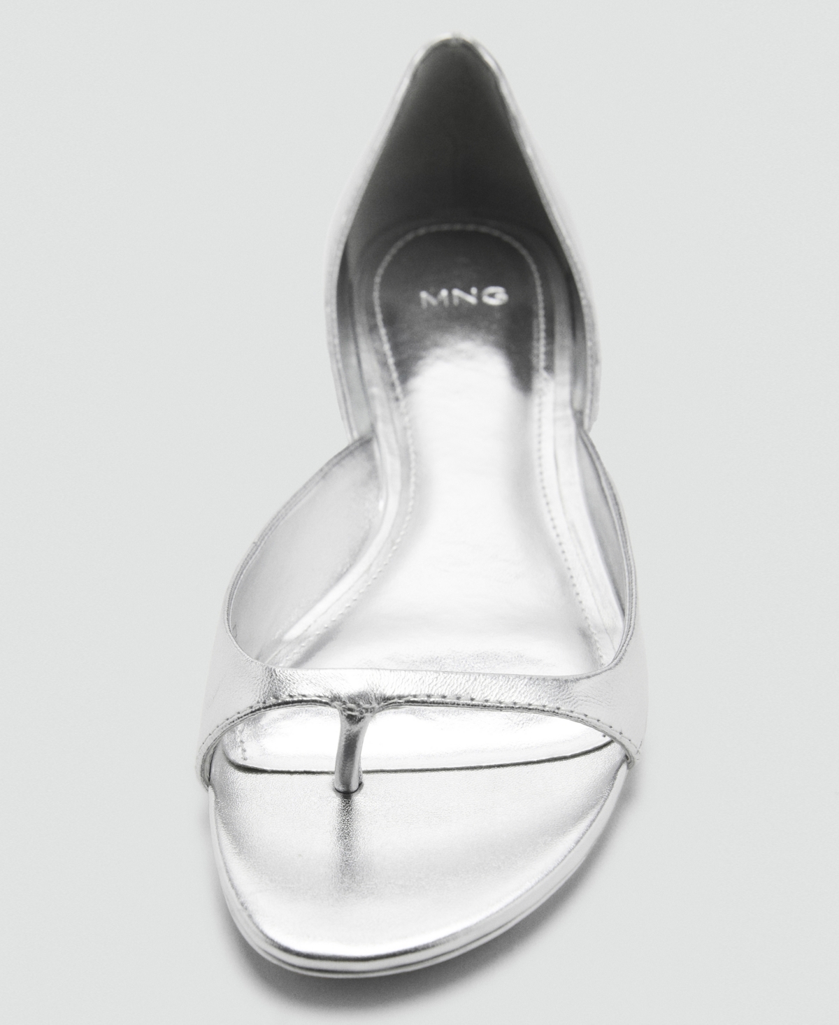 Shop Mango Women's Metallic Leather Sandals In Silver