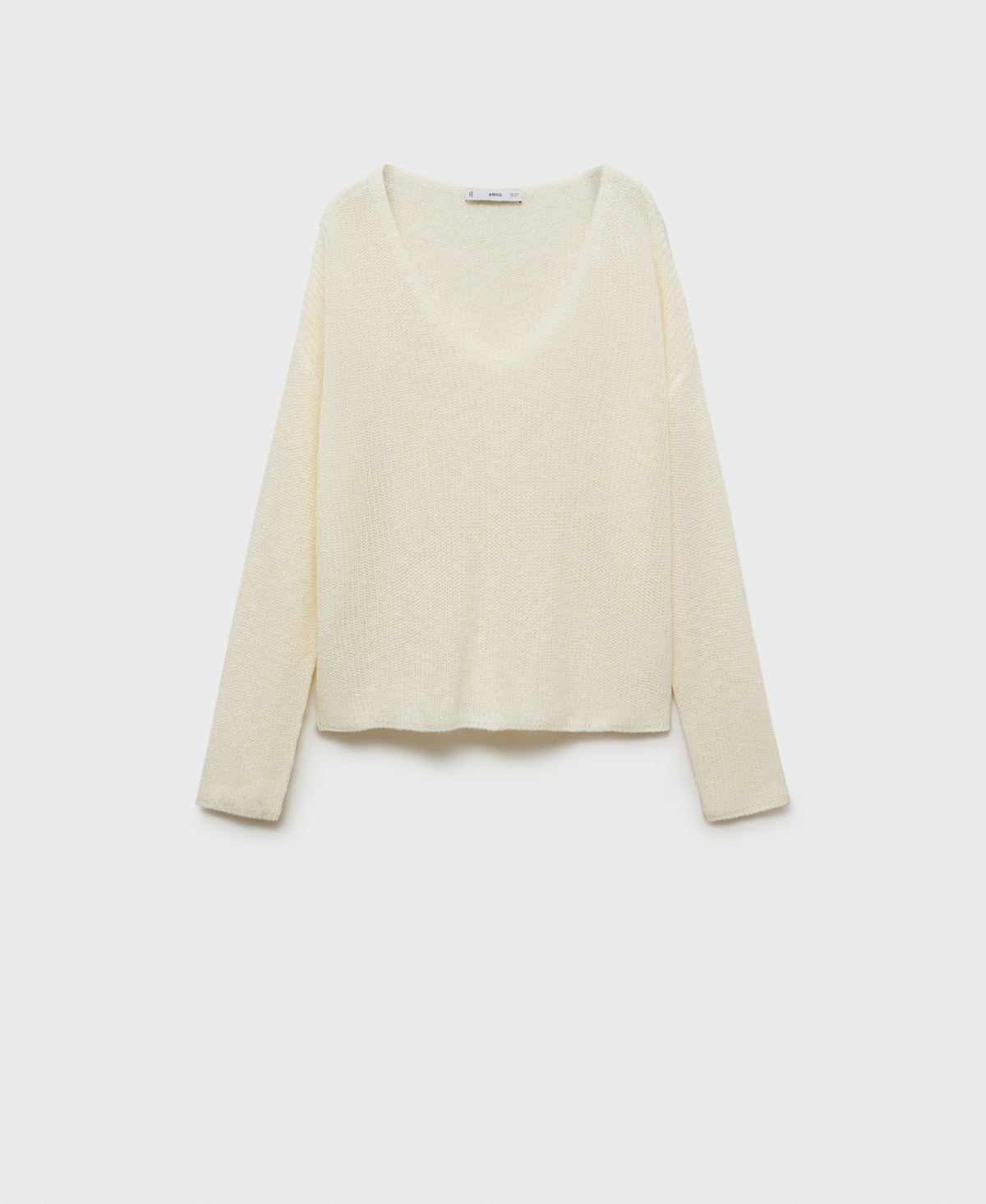 Mango V-neck Sweater In Neutral