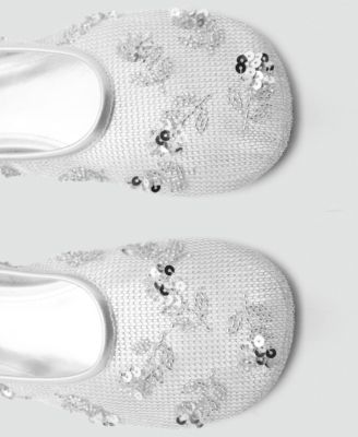 Women's Sequin Embroidered Mesh Ballerinas Shoes