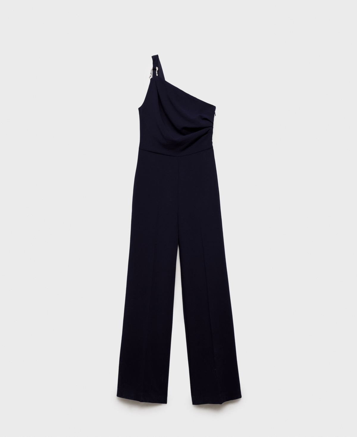 Shop Mango Women's Metallic Detail Asymmetrical Jumpsuit In Night Blue