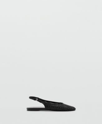 MANGO Women's Braided Leather Effect Shoes