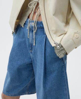 MANGO Women's Bermuda Wide Leg Shorts