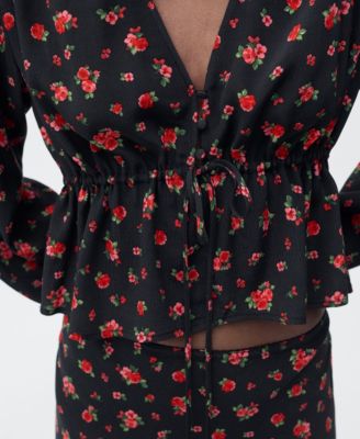 Women's Ruffled Floral Blouse