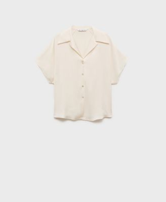 Women's Short-Sleeved Satin Shirt