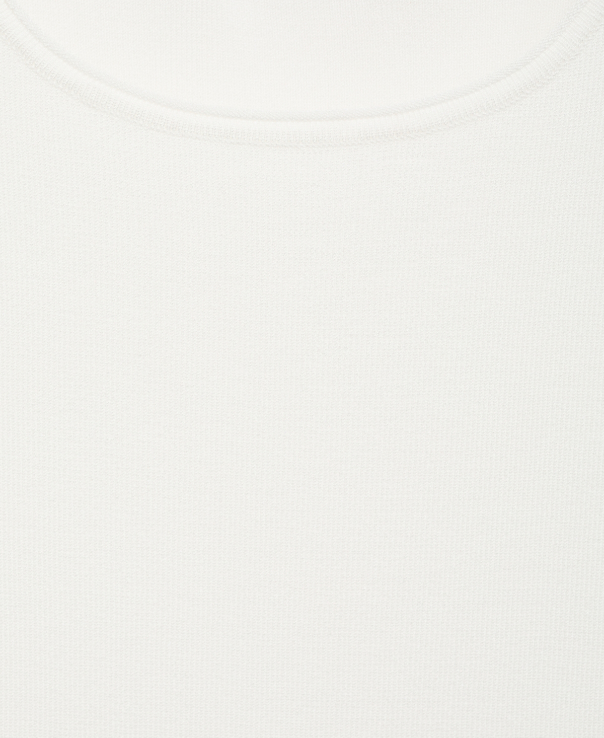 Shop Mango Women's Asymmetrical Low Knit Jersey Top In Ecru