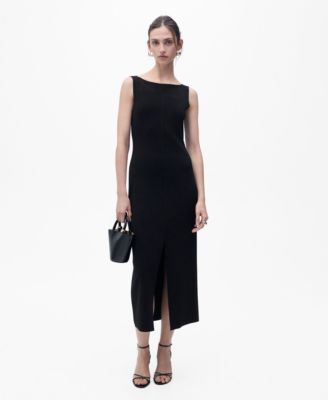 MANGO - Women's Boat-Neck Knitted Dress