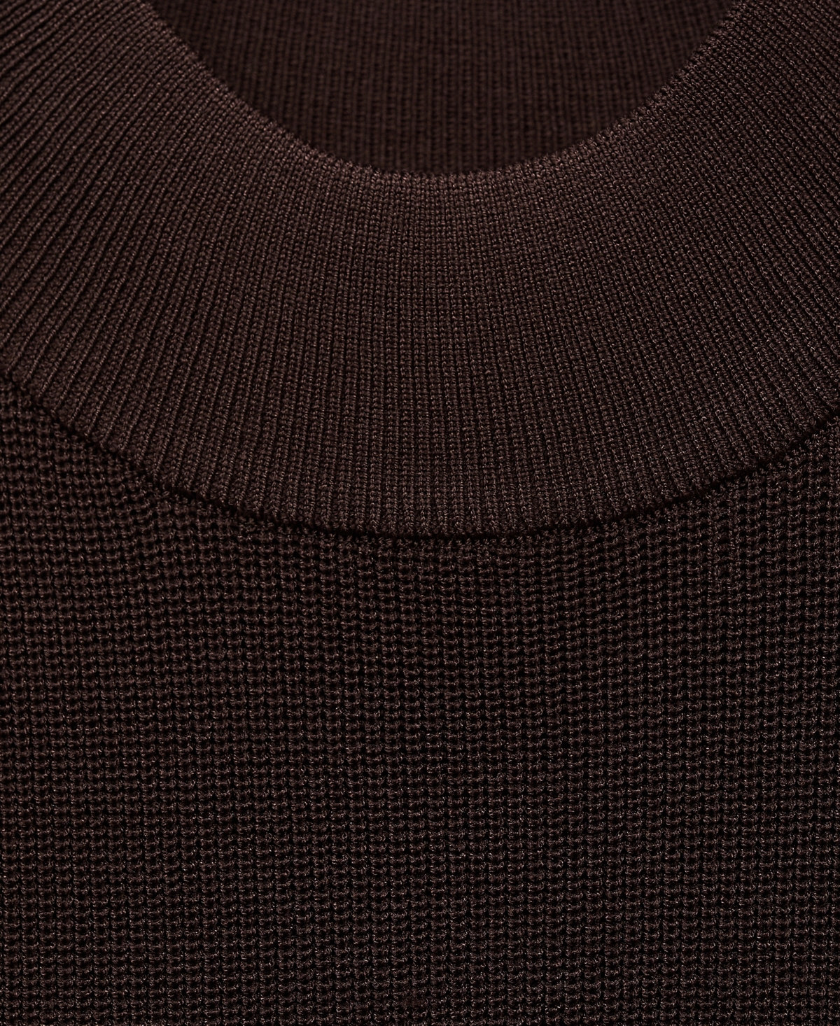 Shop Mango Women's Perkins-neck Knitted Dress In Chocolate