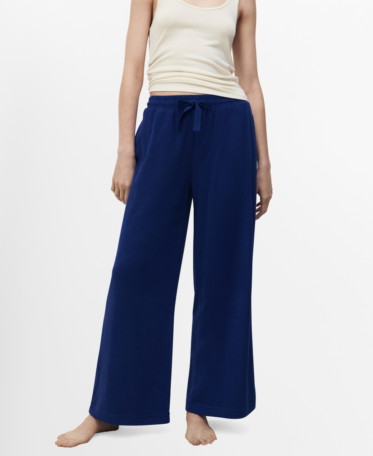 Mango Pull-on Wide Leg Terry Pants