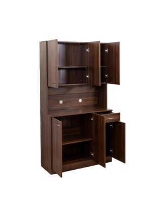 70.87" Tall Wardrobe& Kitchen Cabinet, with 6-Doors, 1-Open Shelves and 1-Drawer for bedroom