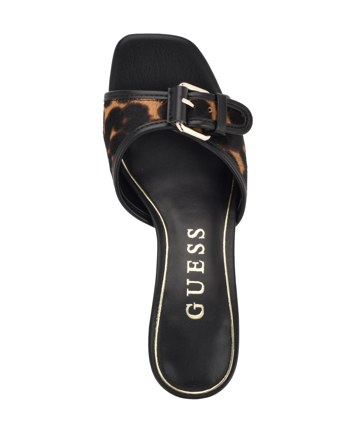 Guess Women's Dista Buckle Kitten Heel Sandals In Animal Print
