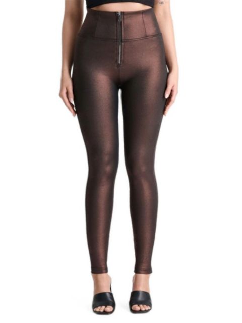 Женские брюки Freddy Metallic High-Rise Sculpting Skinny, цвет: Бронзовый