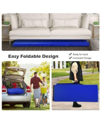 Gymnastics PU Mat  Thick Folding Panel Gym Fitness Exercise-Navy
