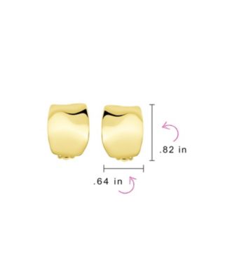 Set of 2 Geometric Dome Half Hoop Clip-On Earrings for Non-Pierced Gold Plated