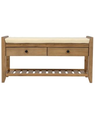 Entryway Storage Bench with Cushion Drawers and Shoe Rack for Organized Seating and Footwear Storage in Small Spaces-The Pop Home
