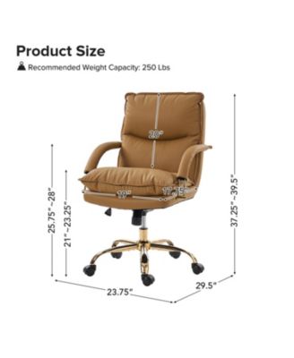 Pell Swivel Tilting Leather Upholstered Office Chair with Adjustable Height