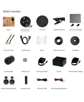 high-fidelity vinyl turntable with PA10 preamp & Ai61 6.5" speakers, Ortofon OM10 cartridge, 120W amp, Bluetooth, Lucky Bamboo