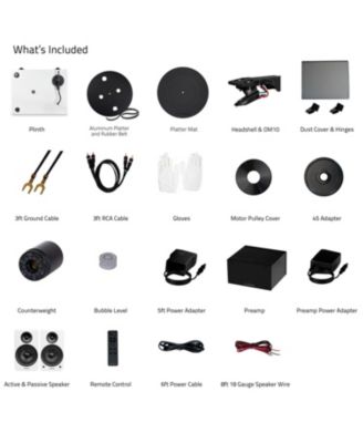 high-fidelity vinyl turntable with PA10 preamp & Ai61 6.5" speakers, Ortofon OM10 cartridge, 120W amp, Bluetooth, Lucky Bamboo