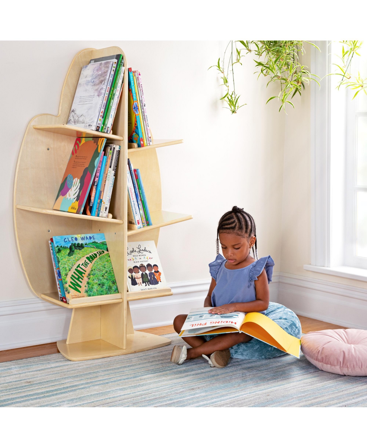 Guidecraft EdQ Reading Tree - Natural: Wooden Standing Bookshelf for Kids', Book Rack Toys and School Supplies Homeschool