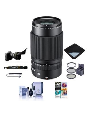 FUJINON GF 120mm F/4 R LM OIS WR Macro Lens for GFX Medium Format System - Bundle with 72mm Filter Kit, Flex Lens Shade, Lens Cap
