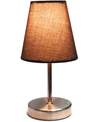 10.5" Metal Iconic Duo Mini Sand Nickel Table Lamp Set