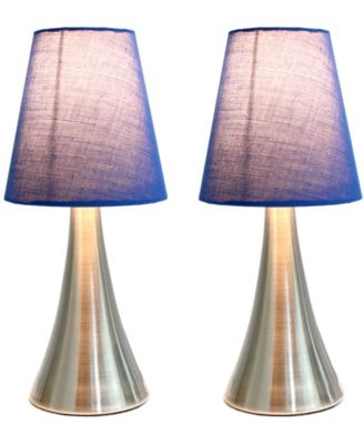 11.42" Metal Chic and Contemporary Duo Mini Touch Table Lamp Set