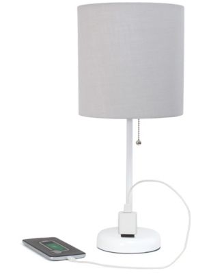 19.5" Metal Oslo Contemporary Bedside Duo Table Lamp Set
