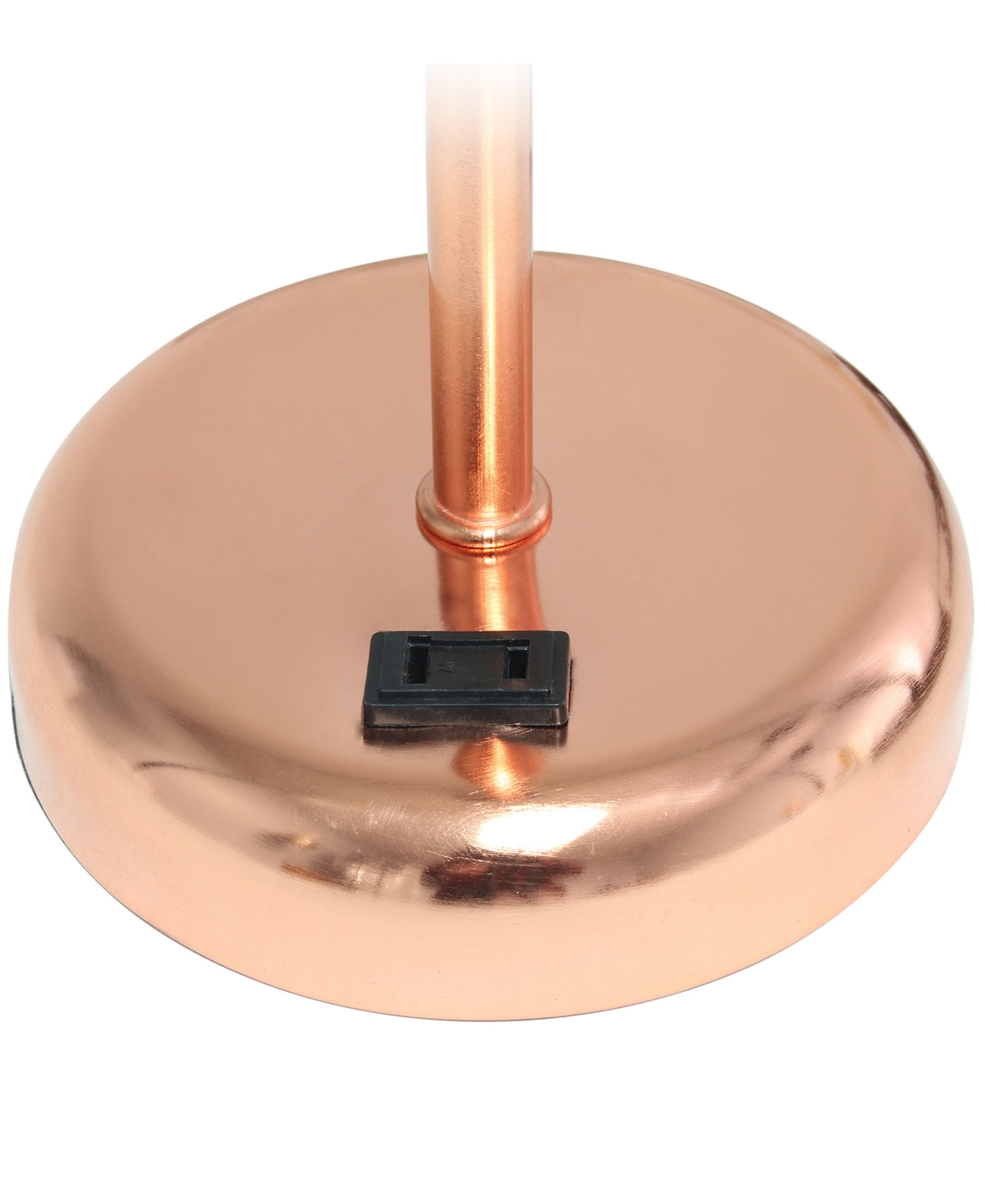 Creekwood Home 19.5" Metal Oslo Contemporary Bedside Duo Table Lamp Set In Rose Gold,white Shade