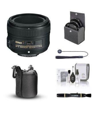 50mm f/1.8G AF-S NIKKOR Lens, Bundle with ProOptic 58mm Filter Kit, Lens Case, Lens Cleaner, Cleaning Kit, Lens Cap Tether