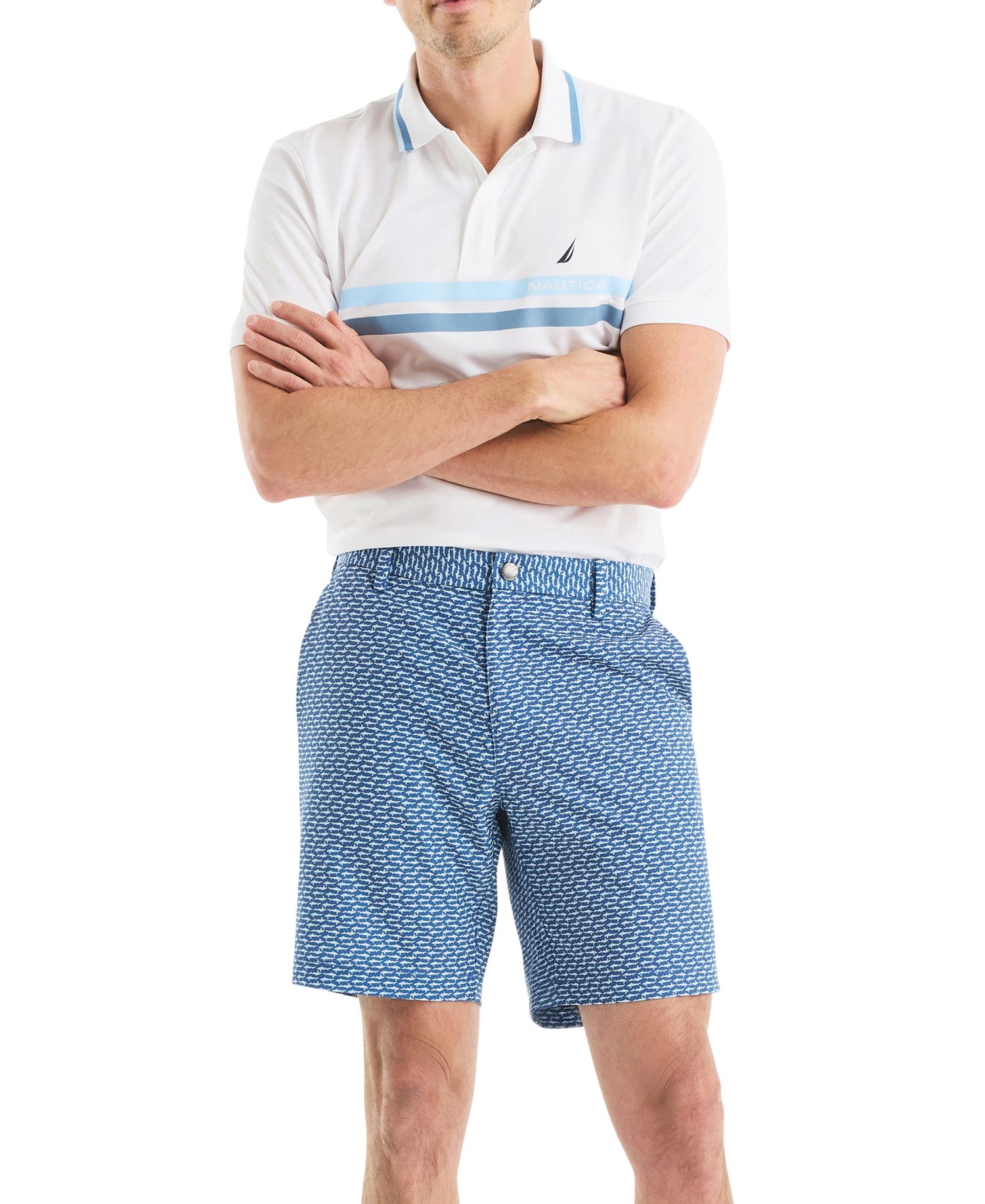 Men's 8.5" Slim-Fit Shark Graphic Shorts