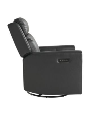 Jaime Genuine Leather Swivel Power Recliner Built-in USB Port with Adjustable Headrest