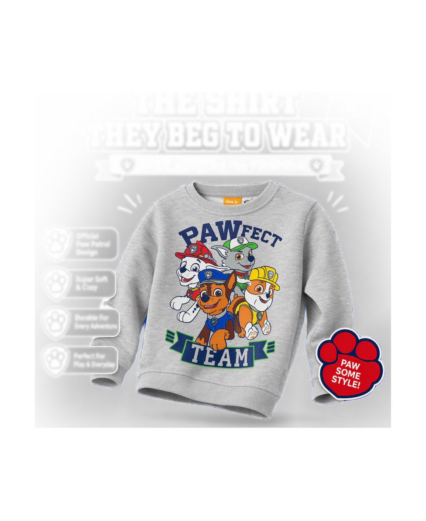 Толстовка Paw Patrol Chase Marshall Rubble Fleece для мальчиков, цвет: Серый — фото 3