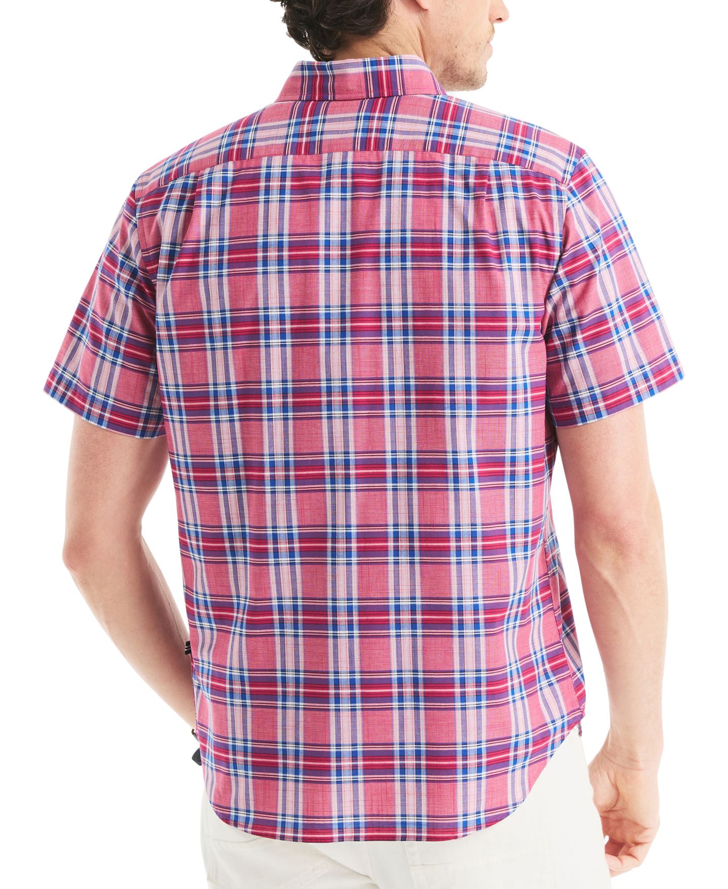 Мужская рубашка Nautica Classic-Fit 100% Cotton Plaid Button-Down, цвет: Deep Fuschia — фото 4