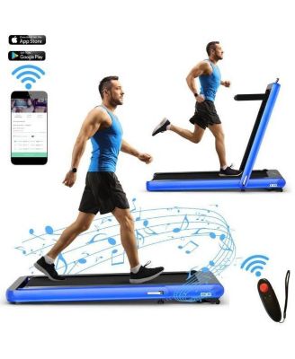 4.75HP 2 In 1 Folding Treadmill with Remote APP Control-Navy