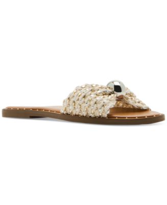 【Steve Madden】関税/送料込み Dipsy フラットサンダル 7color DIPSY Multi Raffia Slide Rounded Toe Women's Sandal – Steve